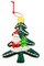 Wizardi; Christmas Ornament - Glossy Gingerbread Tree with Santa. Wizardi Festive Decoration F07-N2-12-AA453B; Category:Hanging Figurines; Image:3